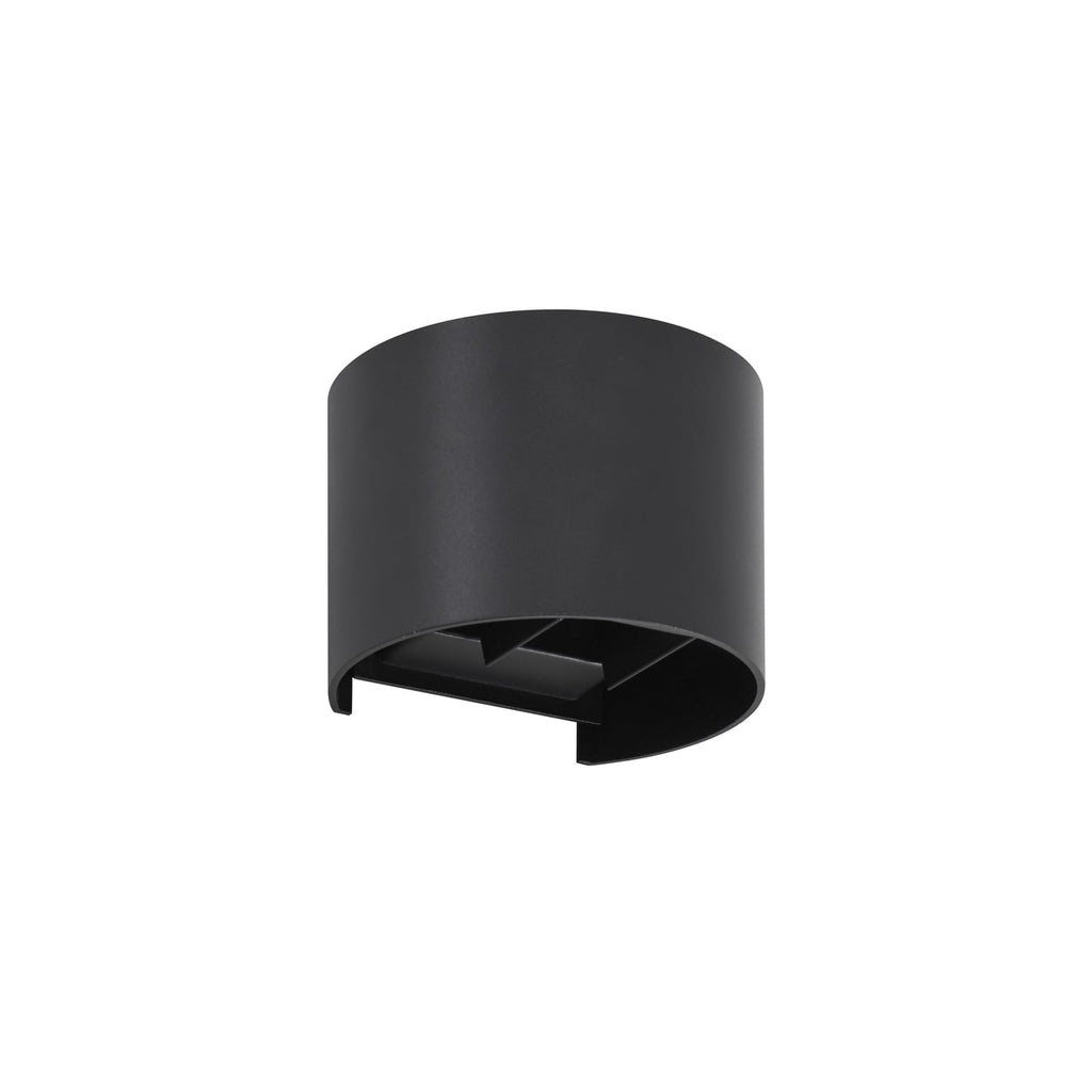 LED utevegglampe Nivar rund svart metall IP54 montert på vegg