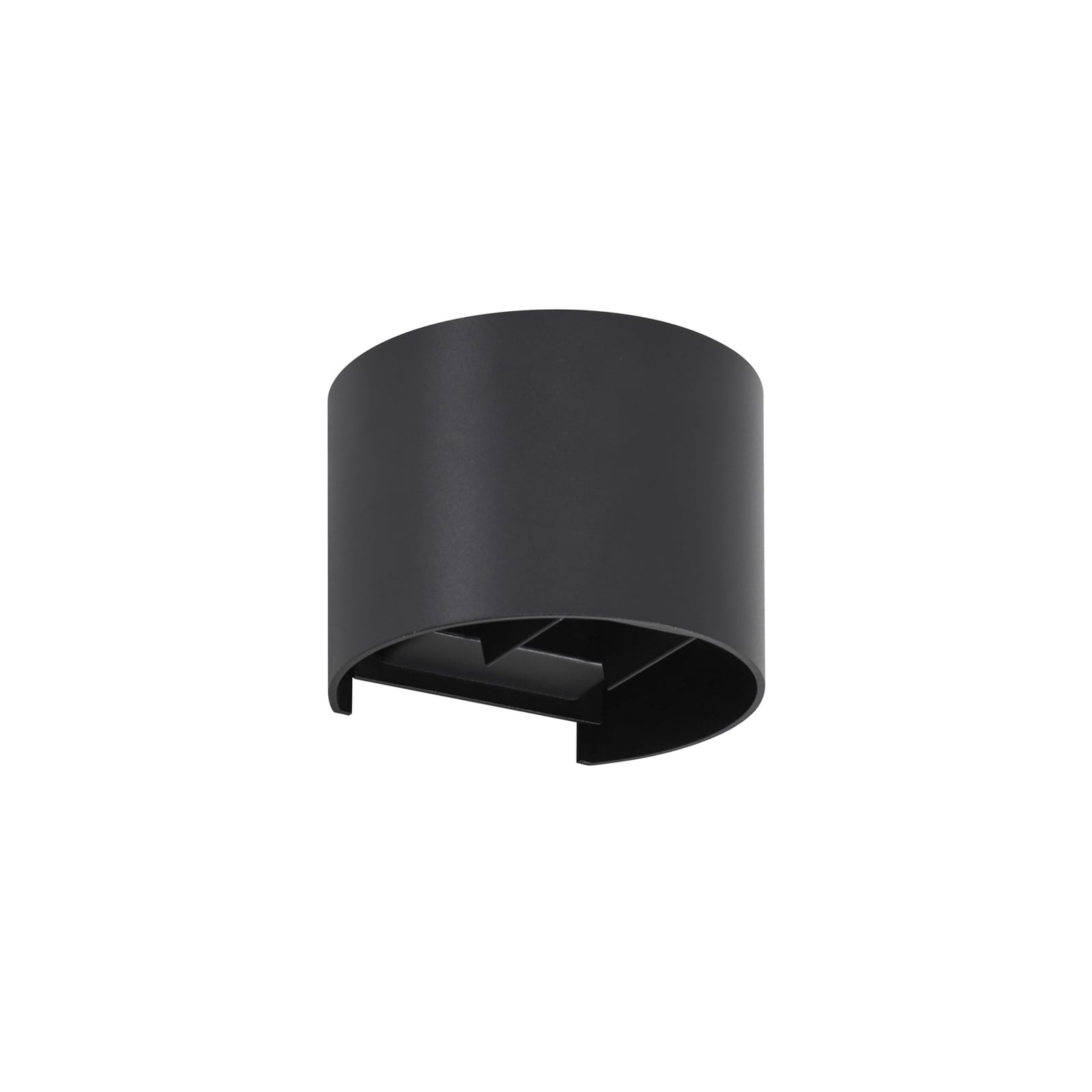 LED utevegglampe Nivar rund svart metall IP54 montert på vegg