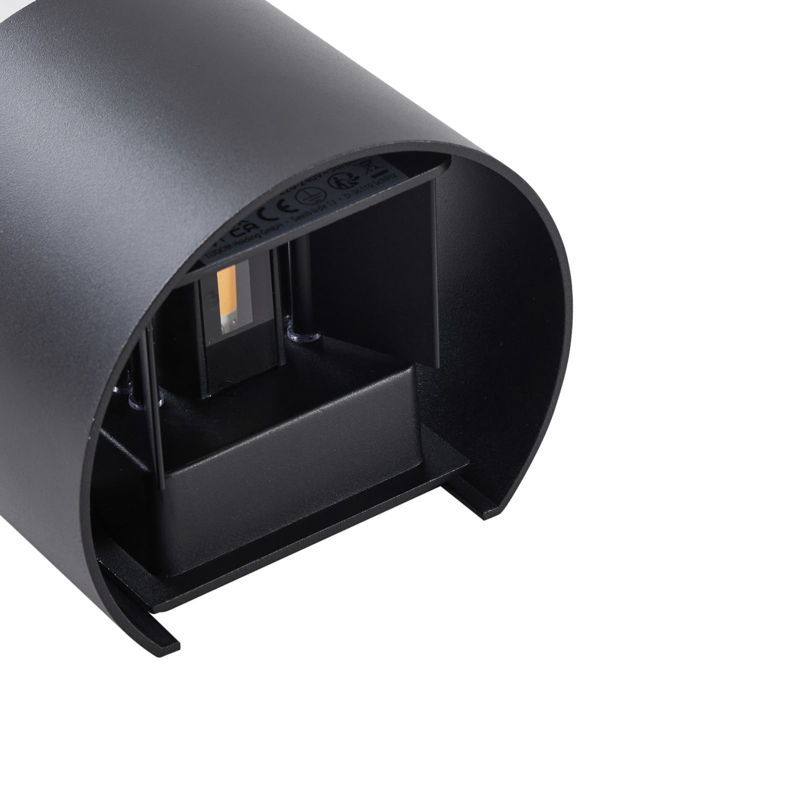 LED utevegglampe Nivar rund svart metall IP54 - Lindby