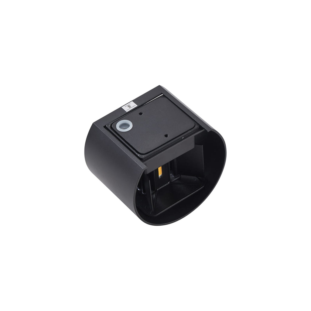 LED utevegglampe Nivar rund svart metall IP54 - Lindby