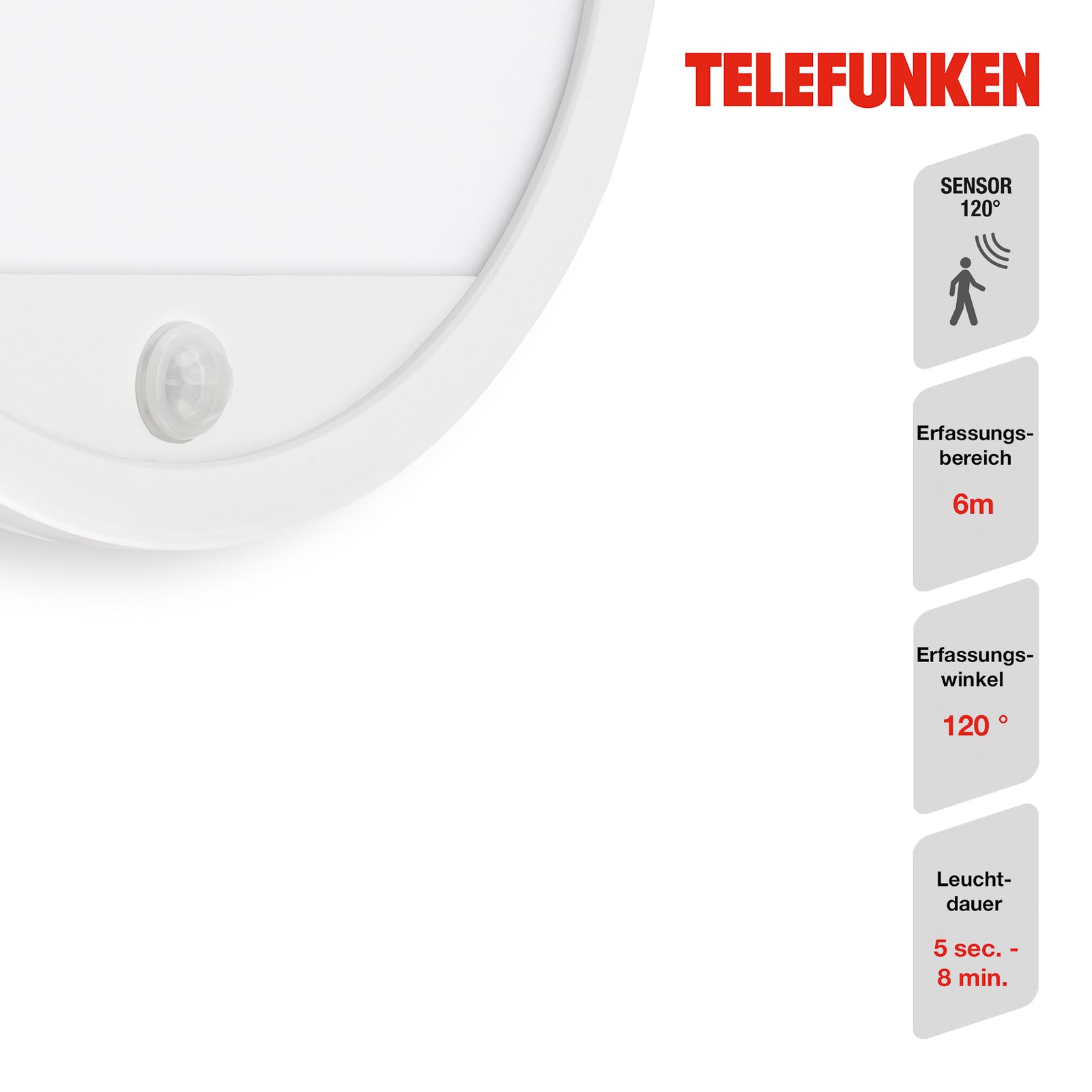 Nærbilde av bevegelsessensor på LED utevegglampe Nizza