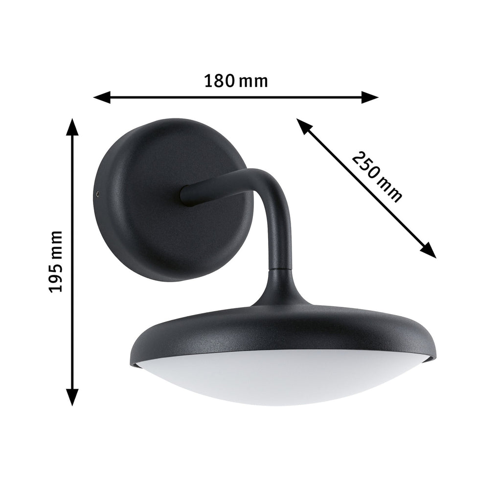 LED utevegglampe Nostro antrasitt aluminium IP44 10W sideprofil