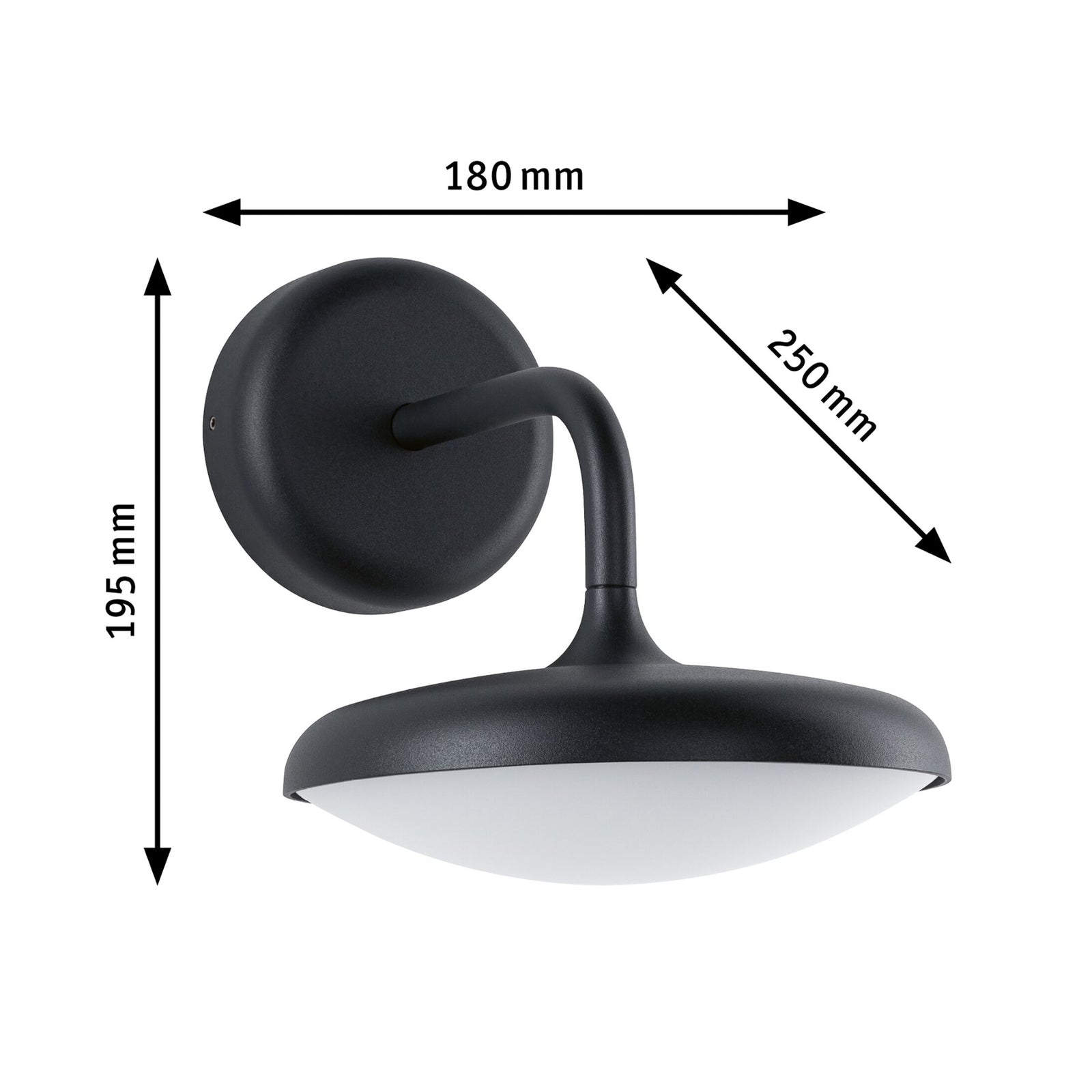 LED utevegglampe Nostro antrasitt aluminium IP44 10W sideprofil