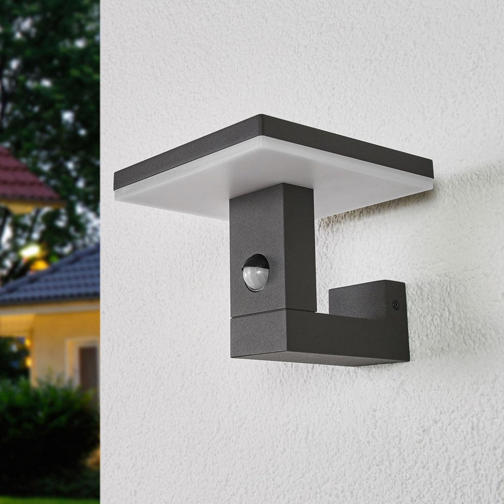 LED utevegglampe Olesia med bevegelsessensor antrasitt bakside