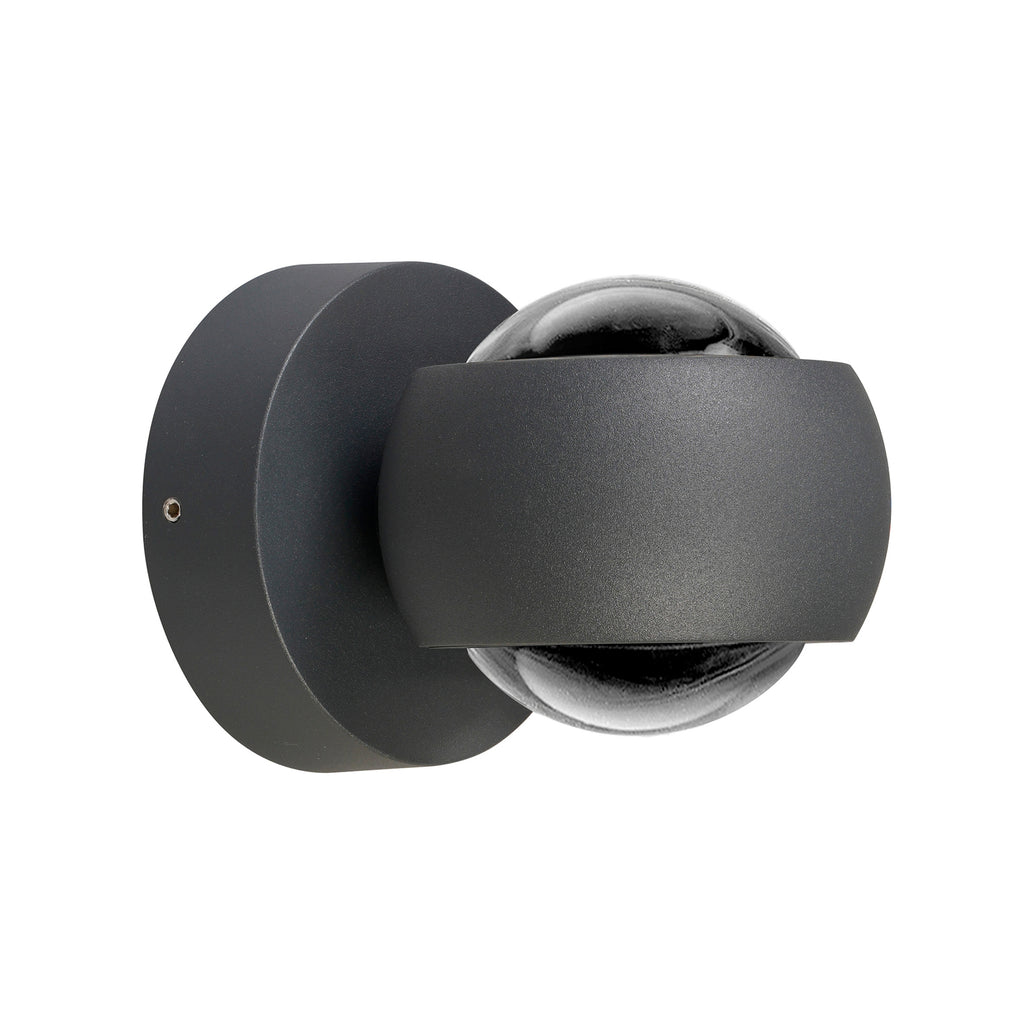 Detalj av LED utevegglampe opp og ned dimbar grafitt CCT IP54 - LCD