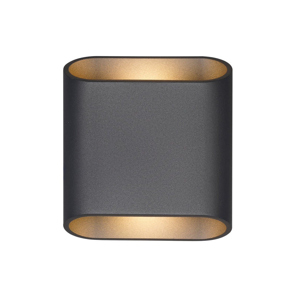 LED utevegglampe opp og ned grafitt CCT dimbar IP54 detalj