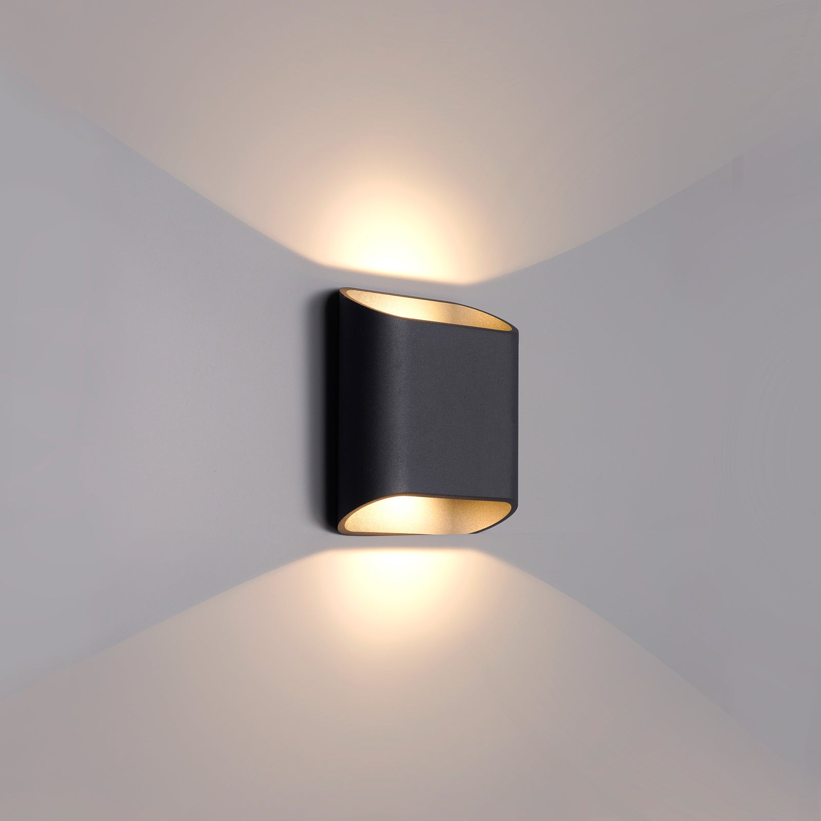 LED utevegglampe opp og ned grafitt CCT dimbar IP54 lysfargeinnstilling