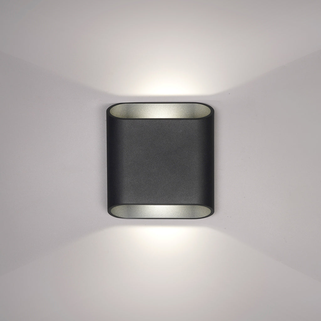 LED utevegglampe opp og ned grafitt CCT dimbar IP54 nærbilde aluminium