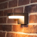 LED utevegglampe oppladbar antrasitt med bevegelsessensor IP44 forside