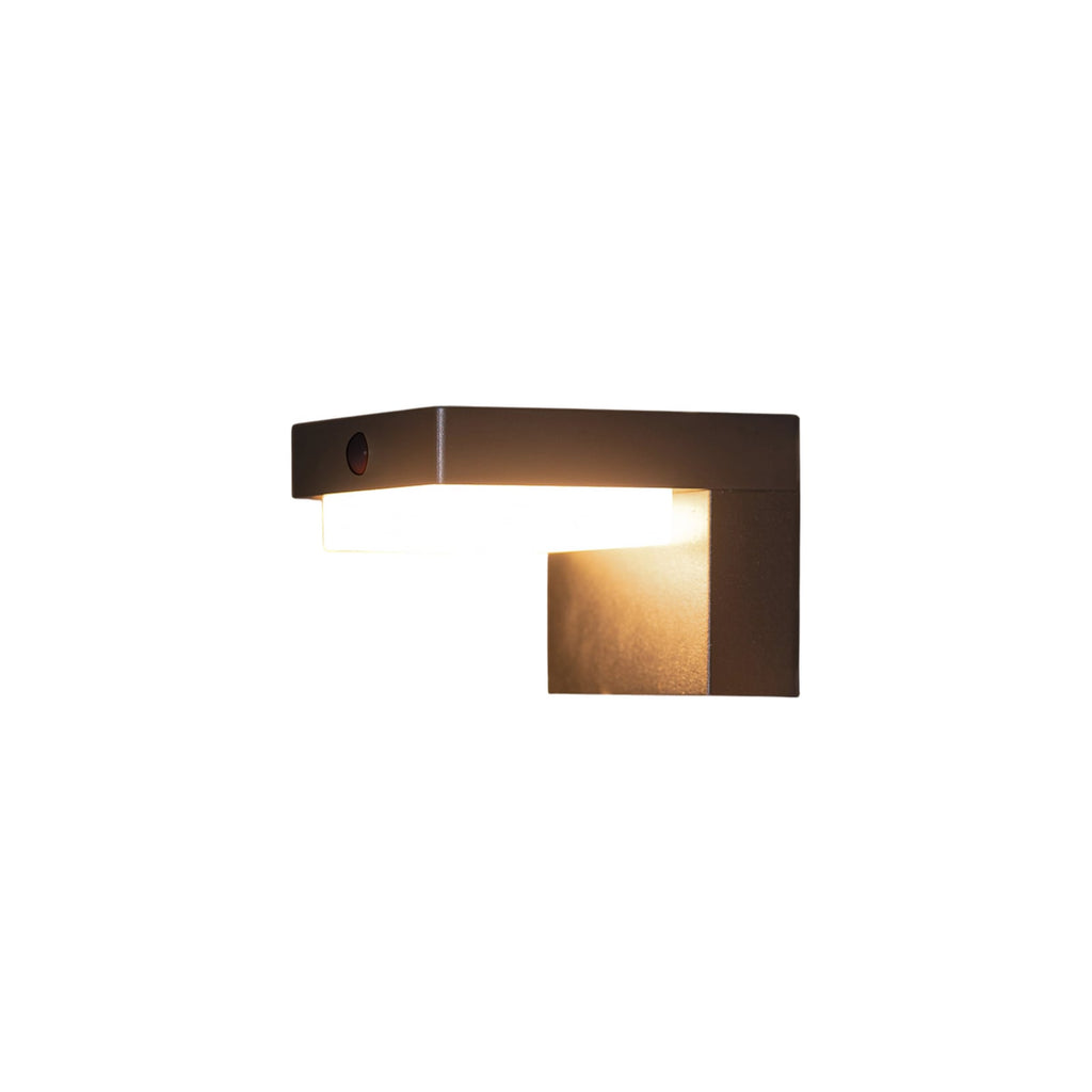 LED utevegglampe oppladbar antrasitt med bevegelsessensor IP44 detalj