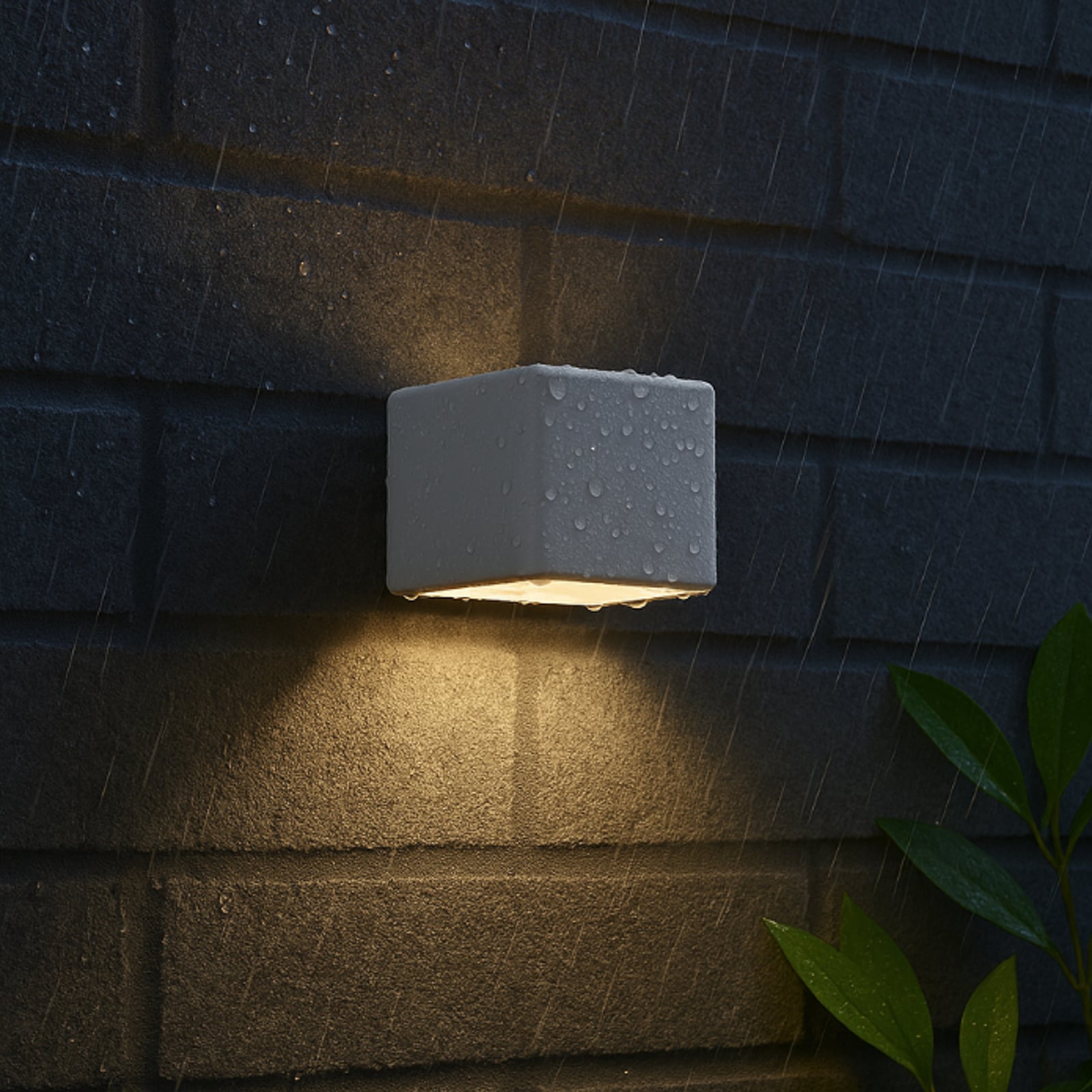 LED utevegglampe oppladbar med bevegelsessensor hvit IP44 - FH Lighting bakside
