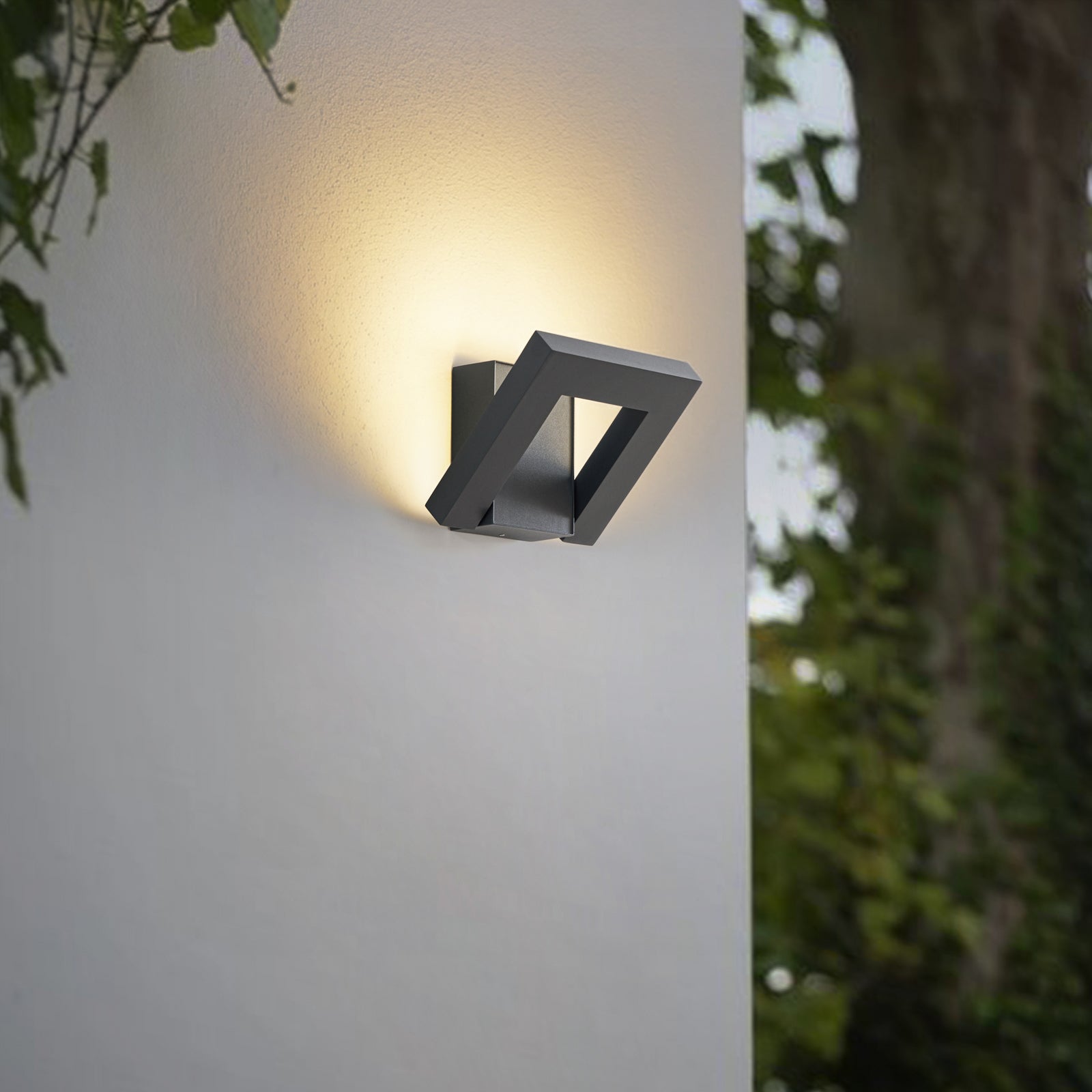 LED utevegglampe Orbin grå vippbar CCT IP54 bakside