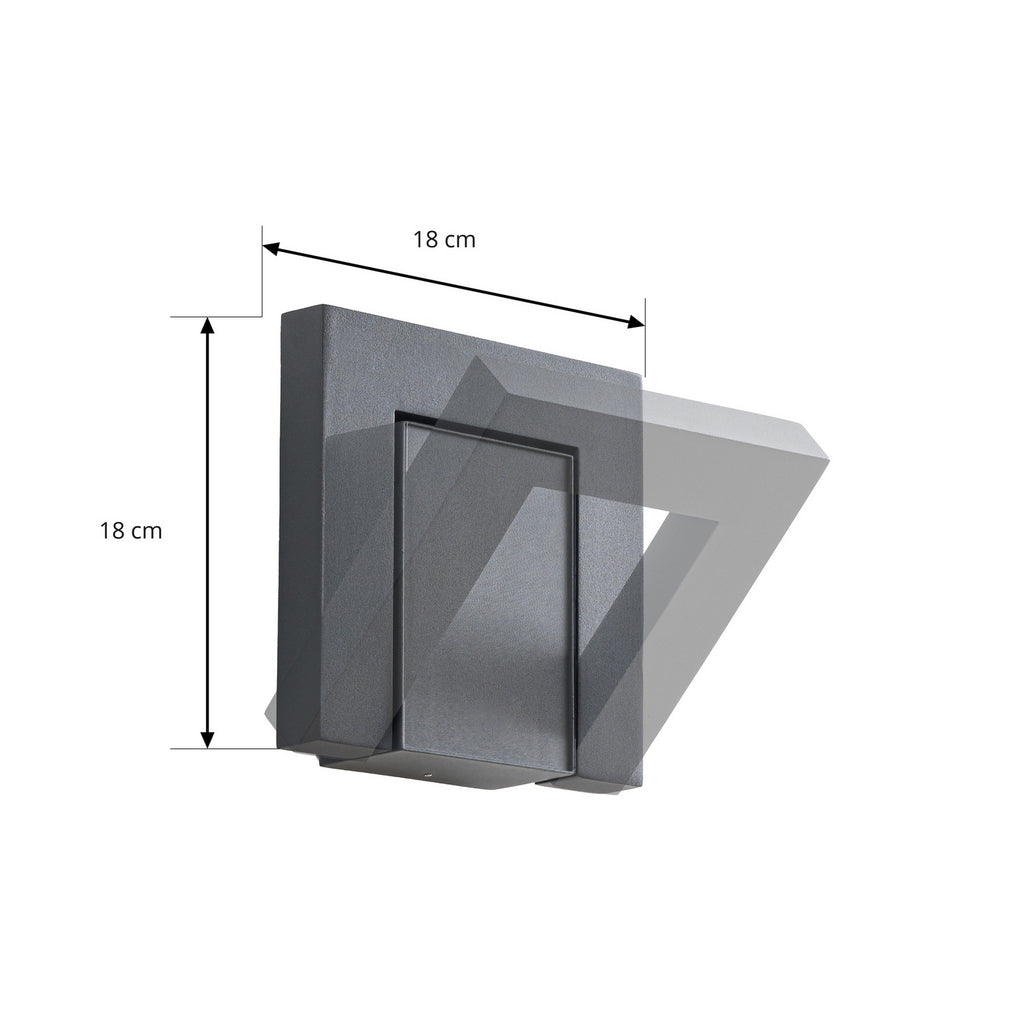 LED utevegglampe Orbin grå vippbar CCT IP54 detalj