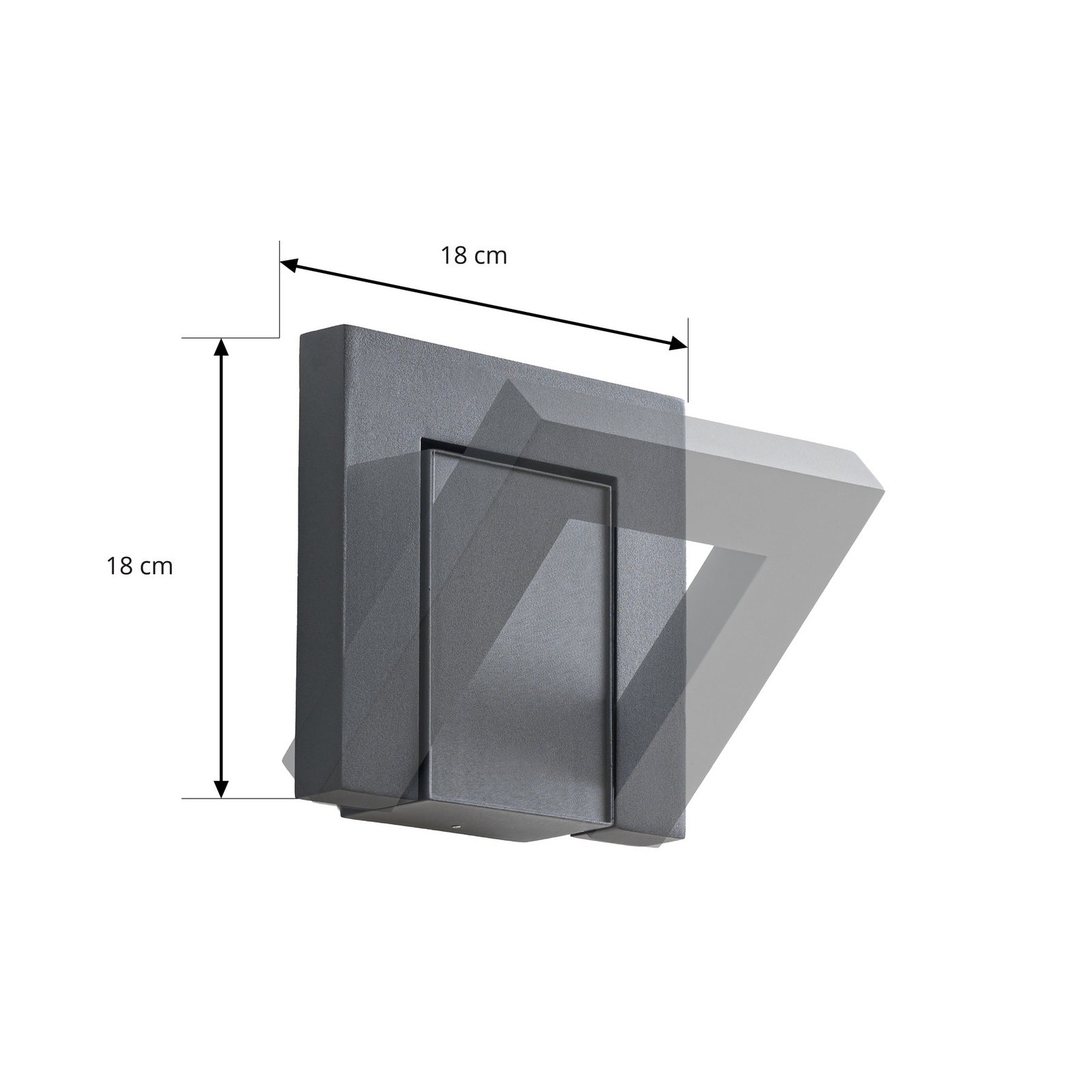 LED utevegglampe Orbin grå vippbar CCT IP54 detalj
