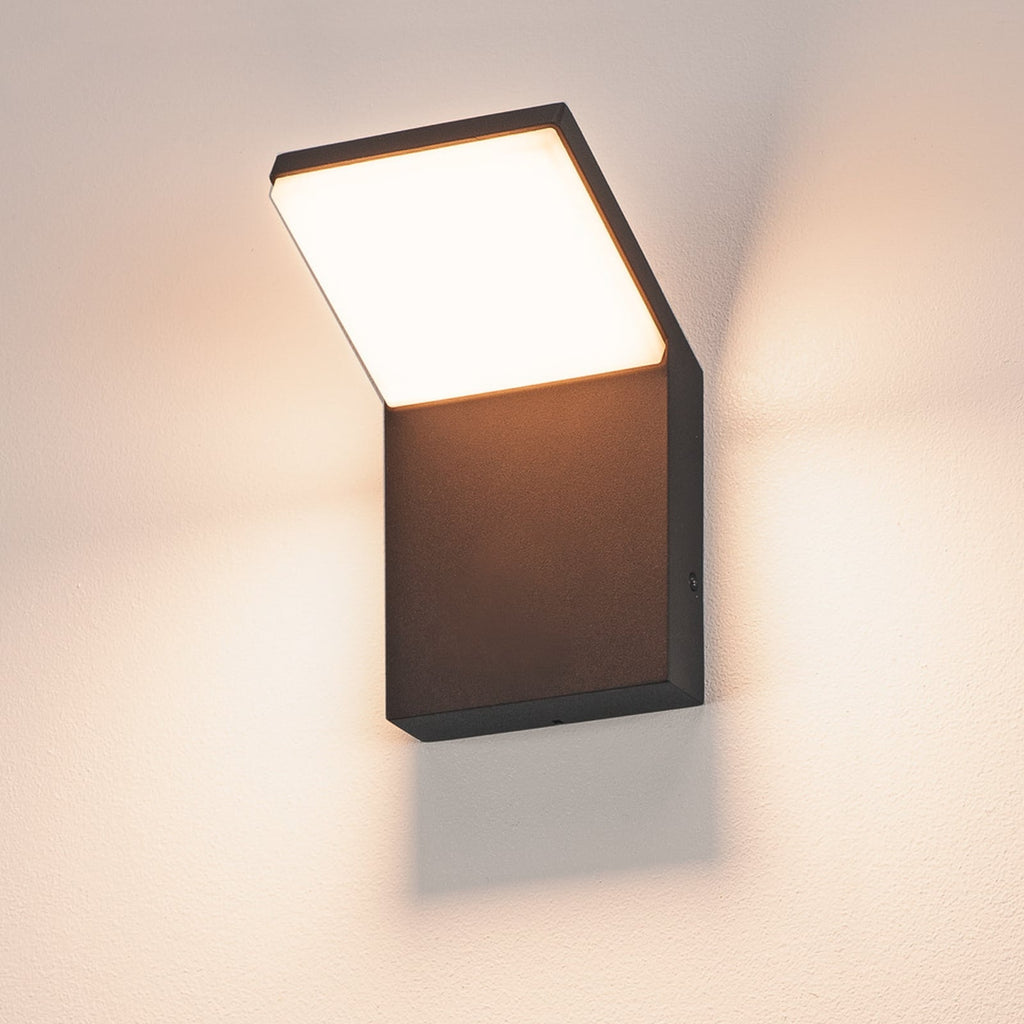 LED utevegglampe Ordi antrasitt aluminium IP44 9W forfra