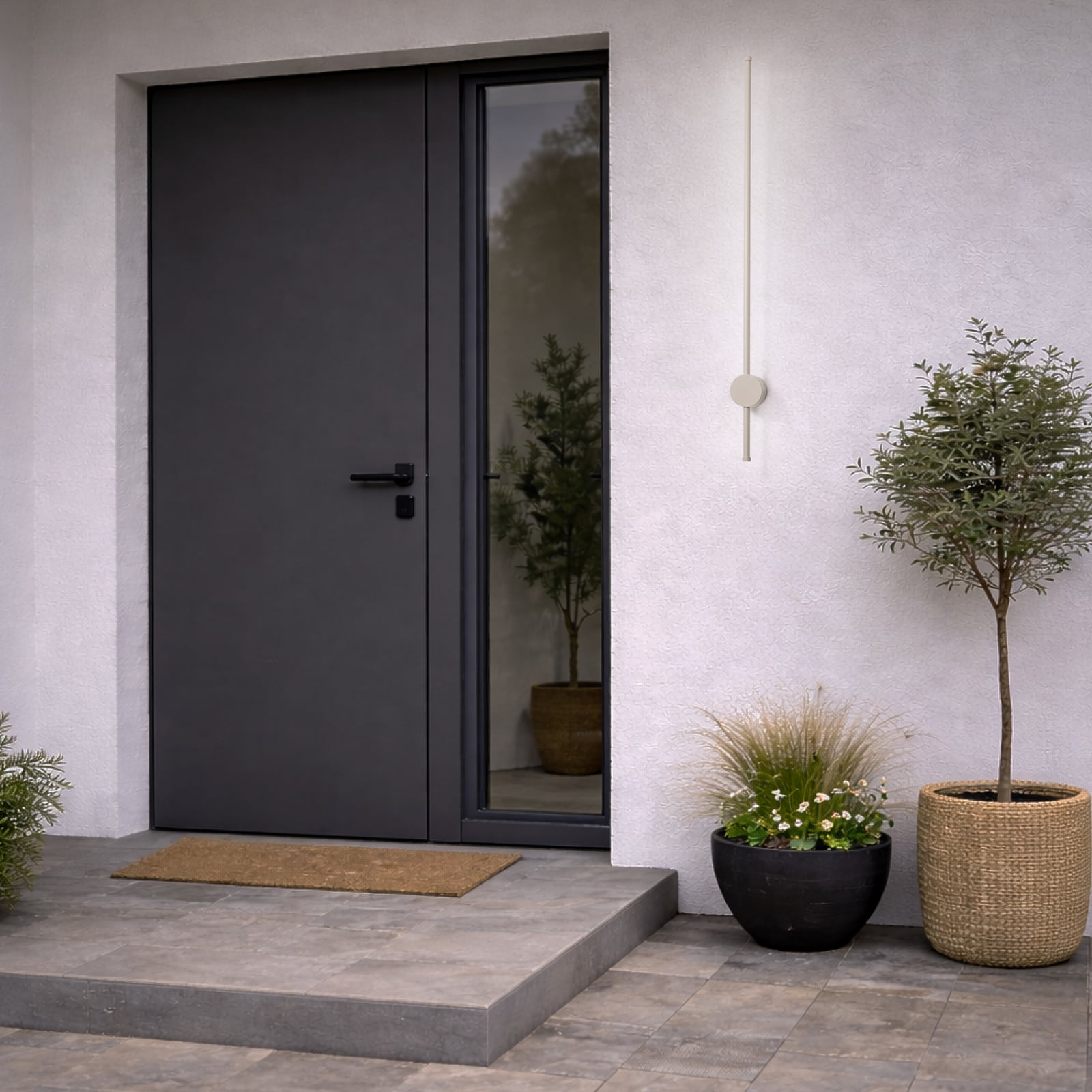 LED utevegglampe Orla M sand aluminium 97 cm IP54 bakside
