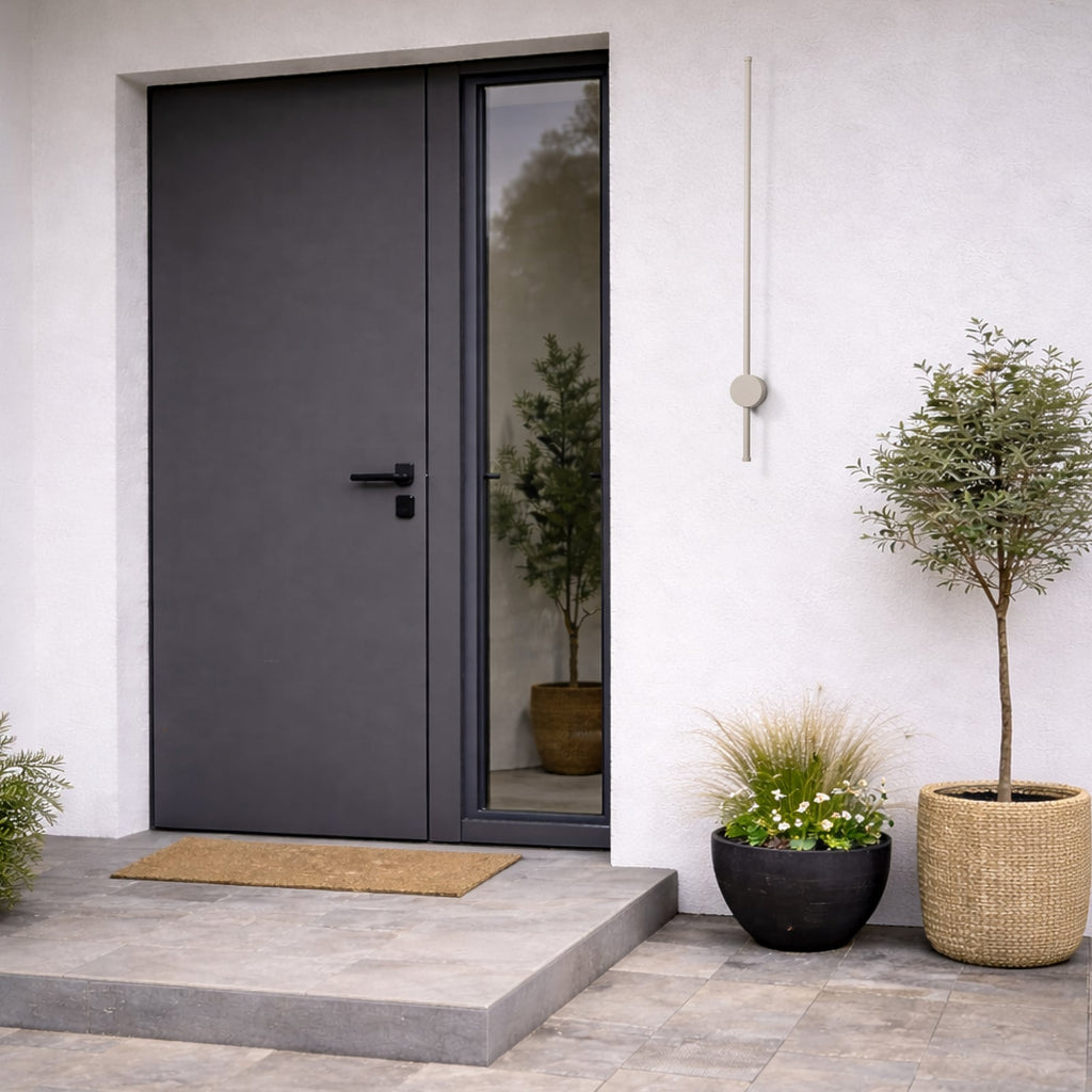 LED utevegglampe Orla M sand aluminium 97 cm IP54 detalj