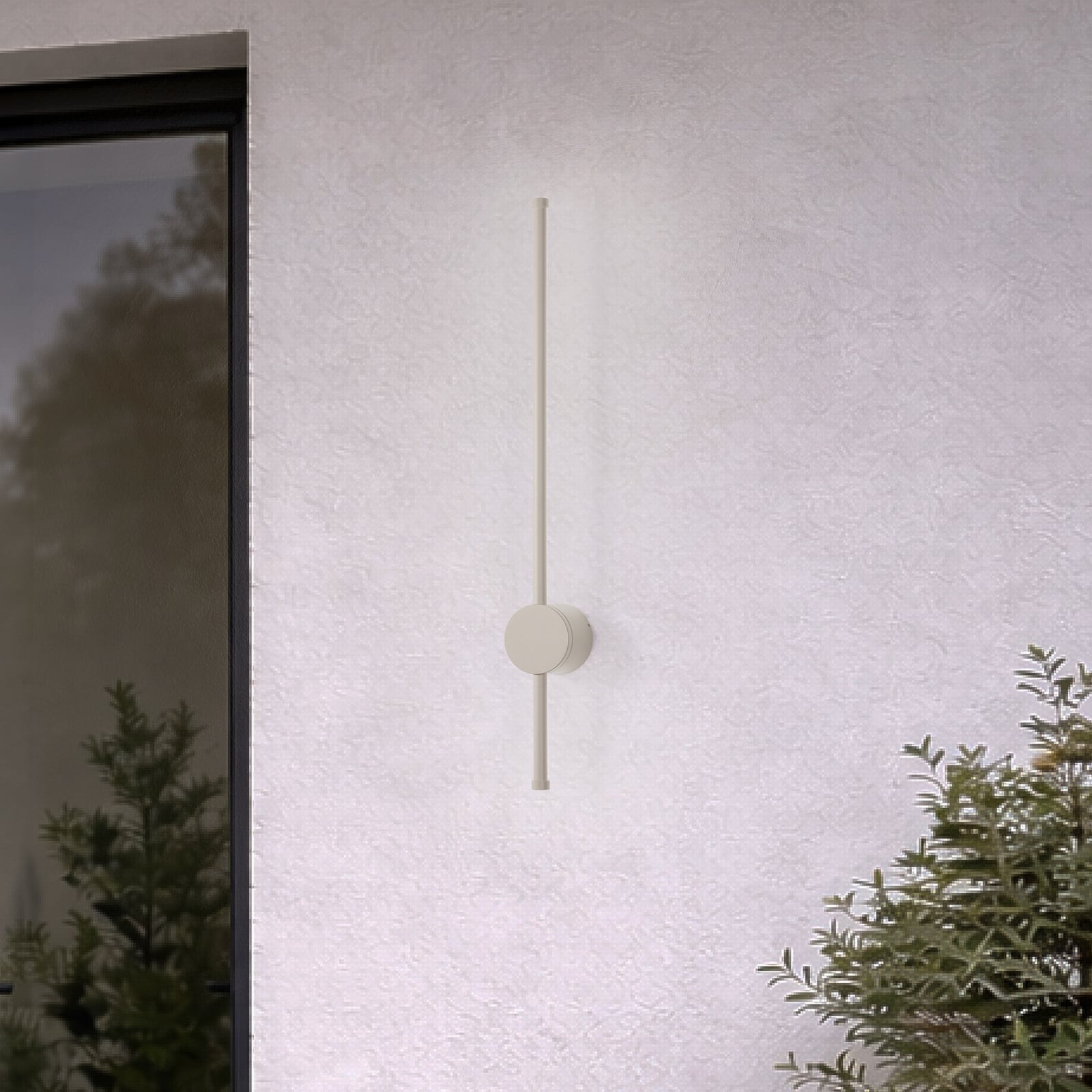LED utevegglampe Orla S sand aluminium forfra