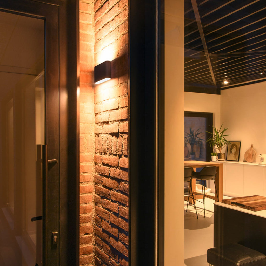 LED utevegglampe oval opp/ned CCT svart IP65 - SLV bakside