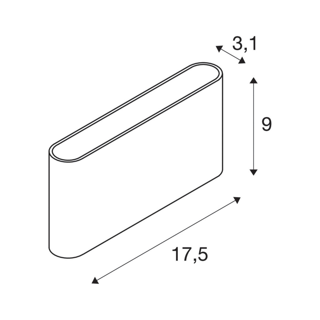 LED utevegglampe oval opp og ned CCT hvit IP65 - SLV detalj