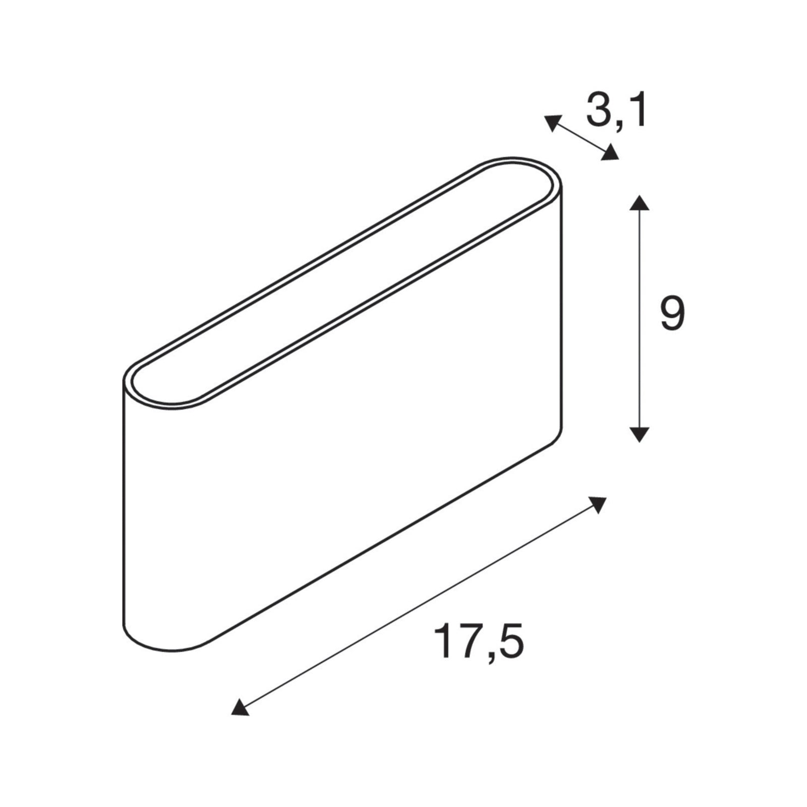 LED utevegglampe oval opp og ned CCT hvit IP65 - SLV detalj