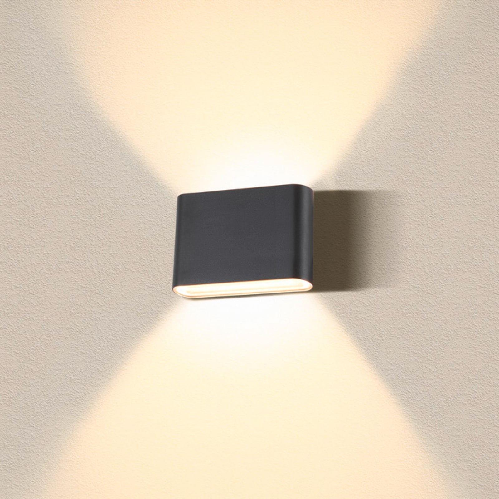 LED utevegglampe oval opp og ned CCT svart IP65 - SLV forside