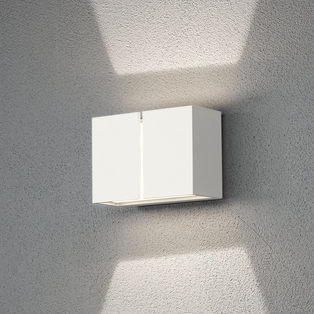 LED utevegglampe Pavia hvit aluminium forfra