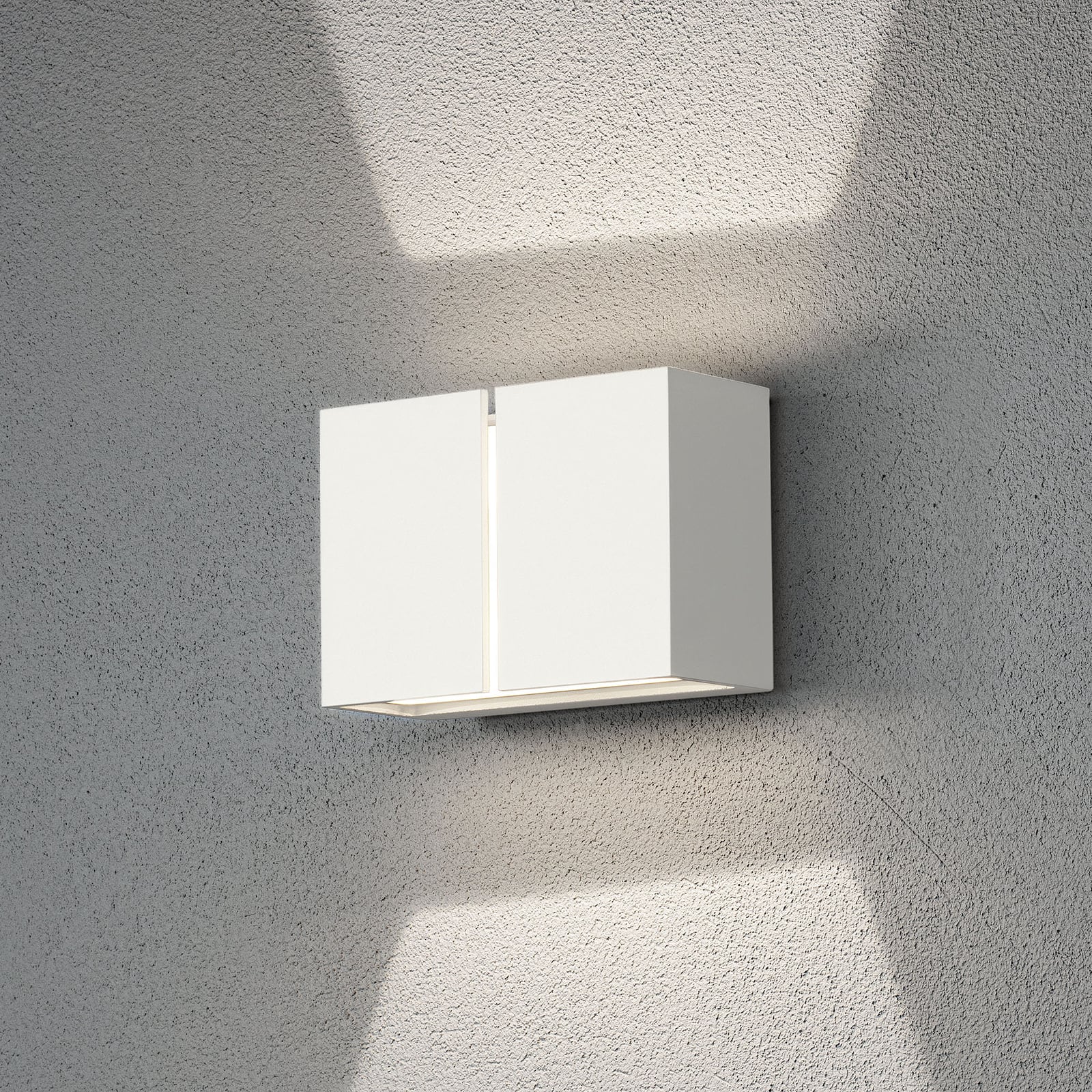 LED utevegglampe Pavia hvit aluminium forfra
