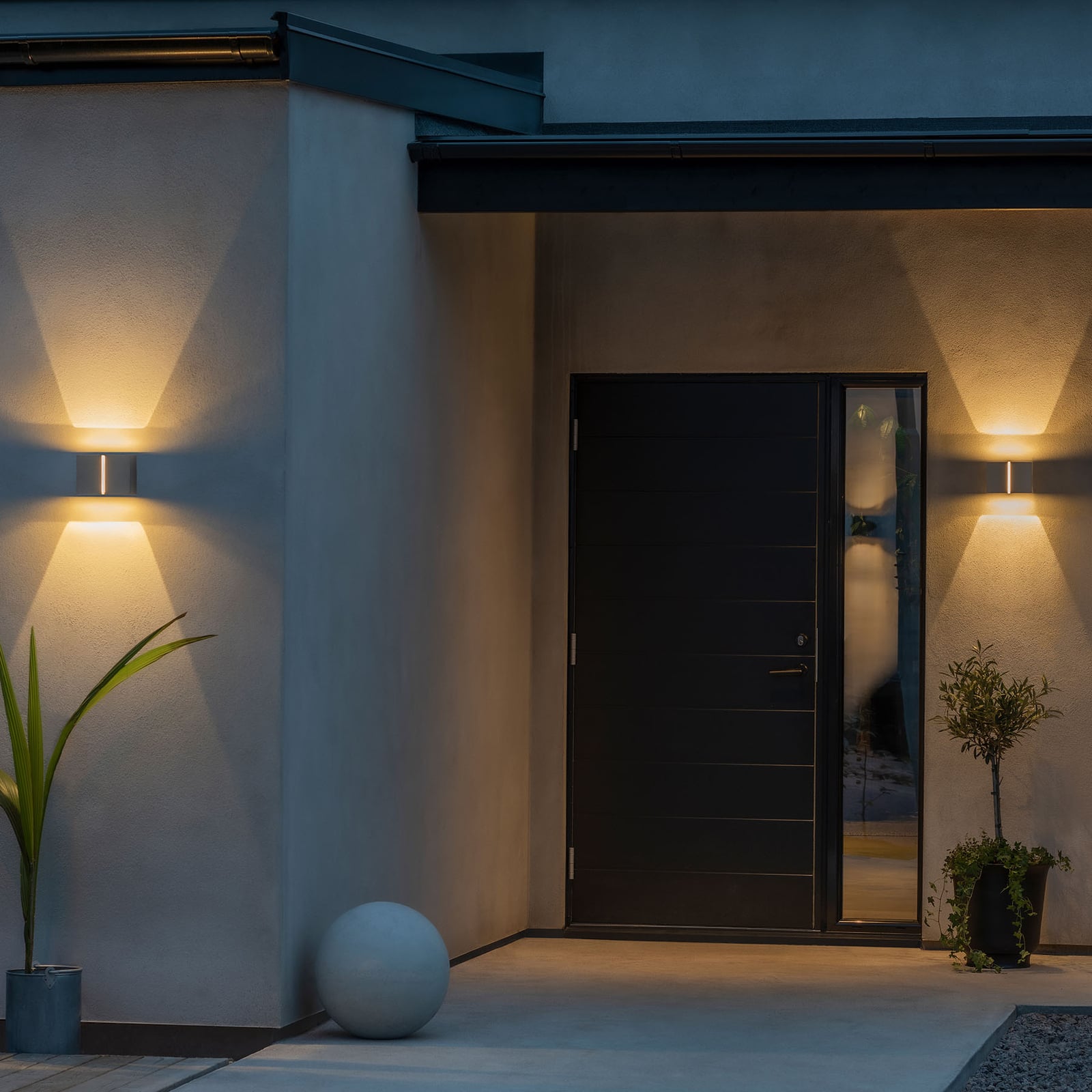 LED utevegglampe Pavia hvit aluminium bakside