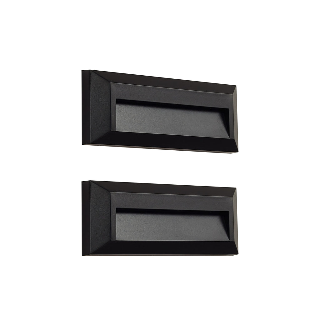 LED utevegglampe Peker svart 2-pack IP65 montert på vegg