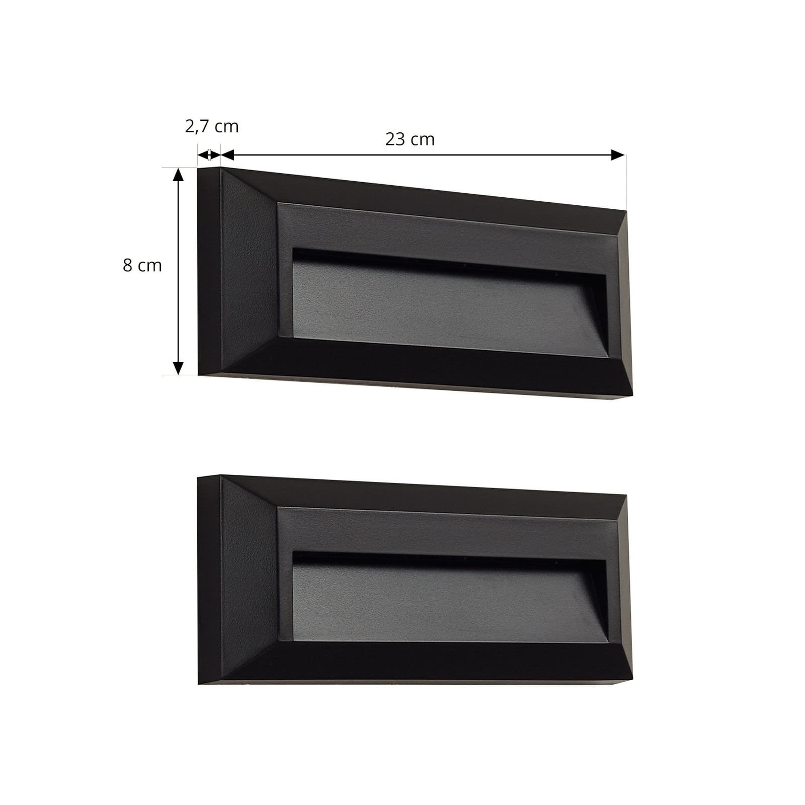 LED utevegglampe Peker svart 2-pack IP65 nærbilde av materiale