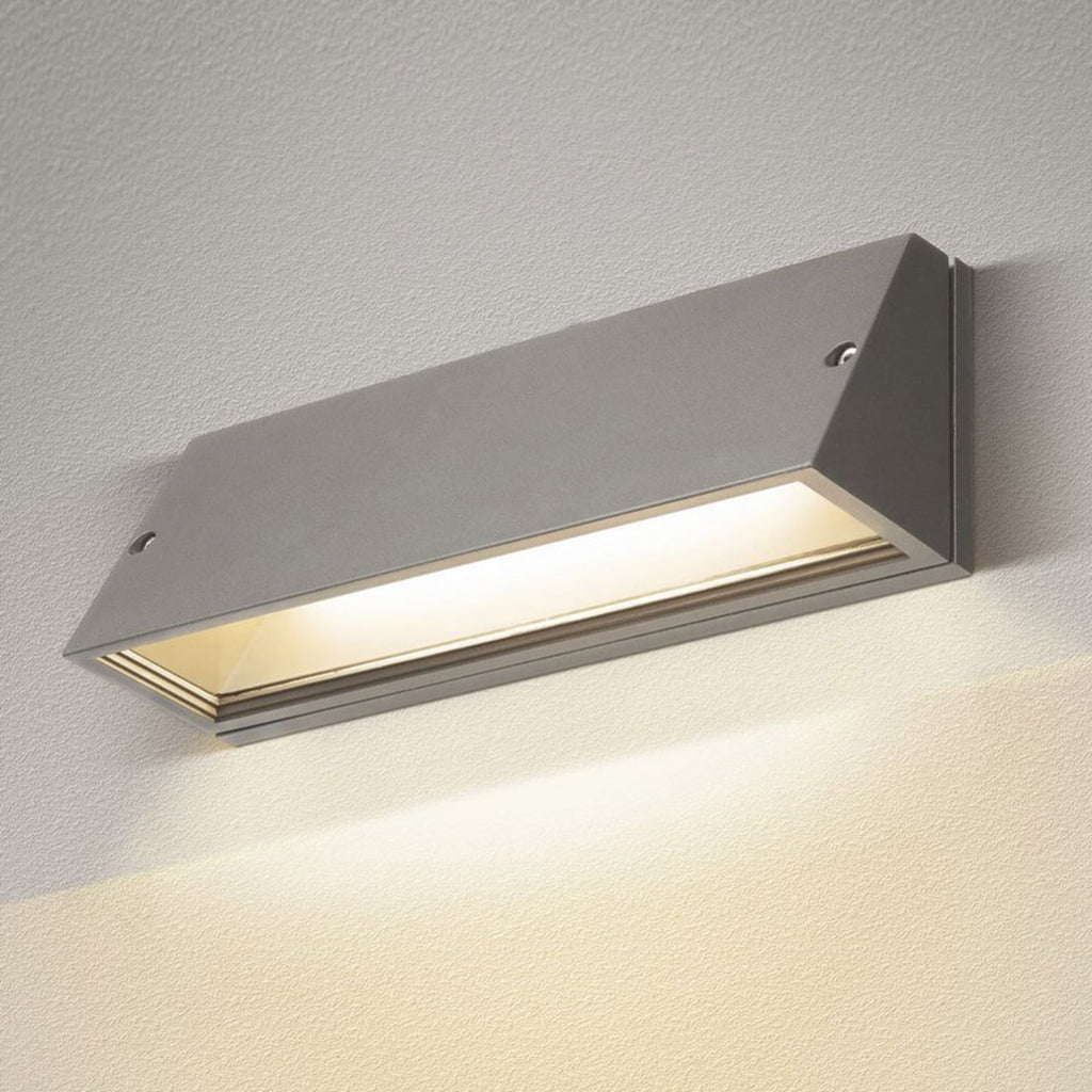LED utevegglampe Pema CCT aluminium grå 28 cm forfra