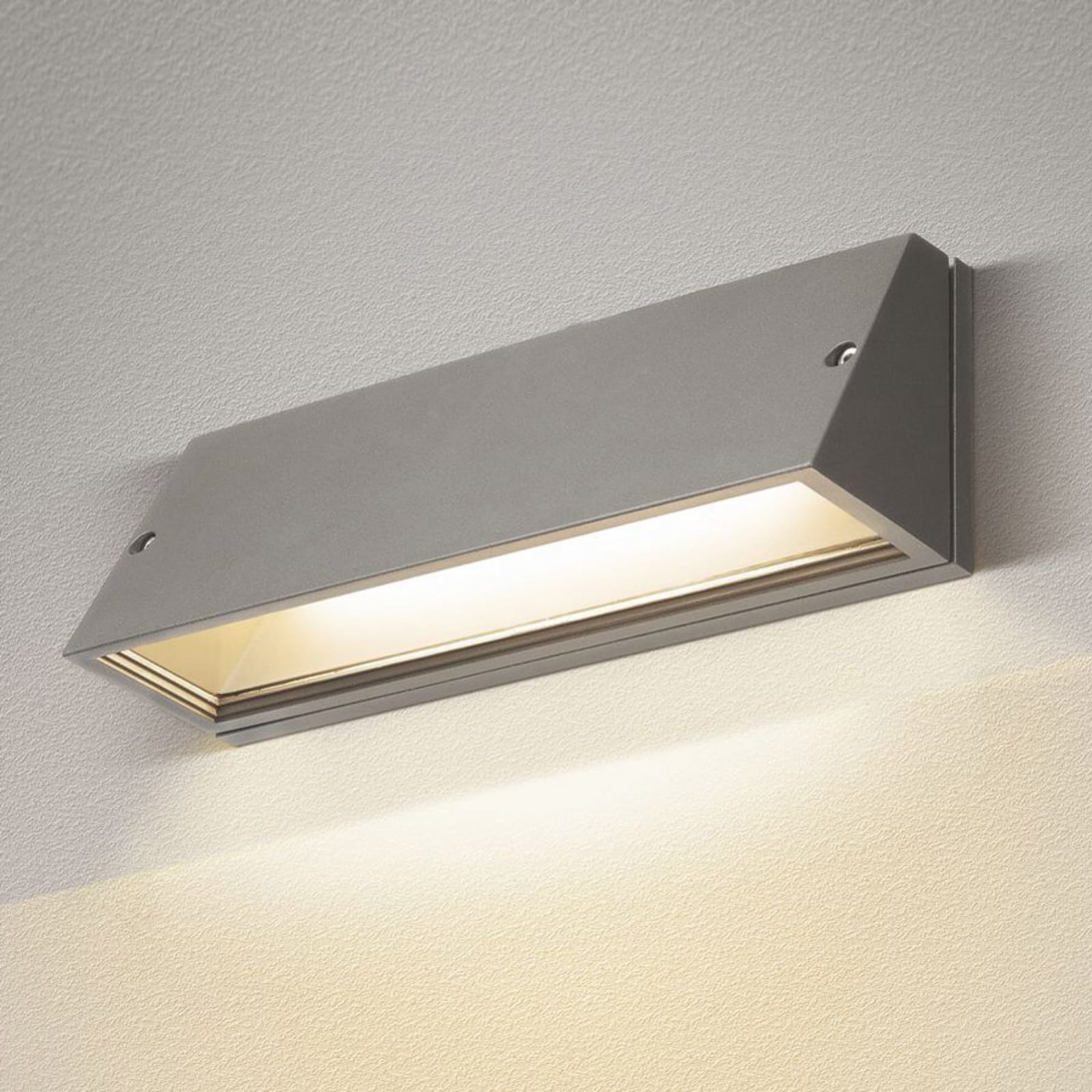 LED utevegglampe Pema CCT aluminium grå 28 cm forfra