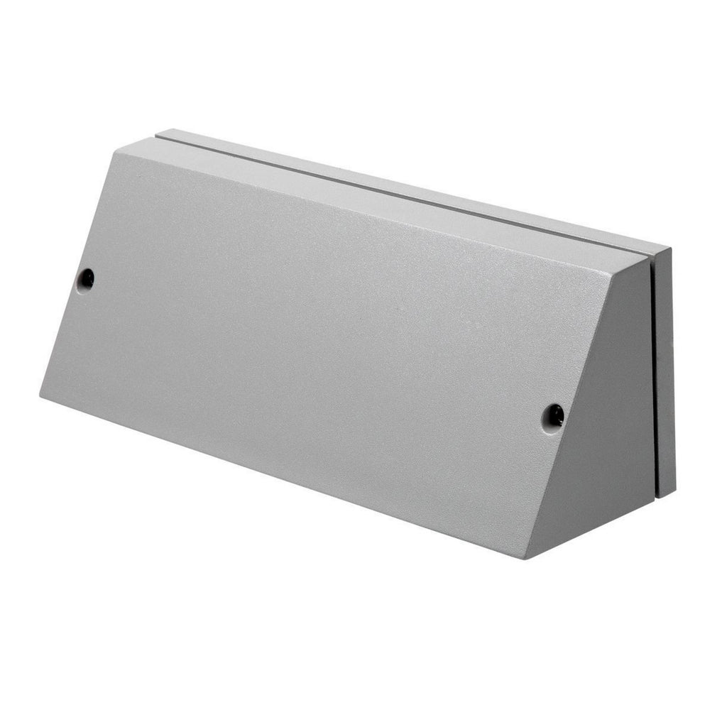 Detalj av bryter på LED utevegglampe Pema CCT aluminium grå 28 cm