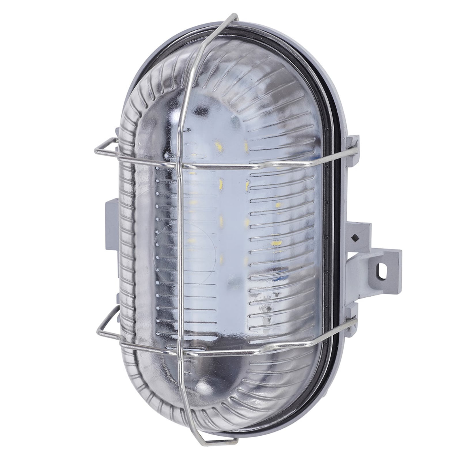 LED utevegglampe Pesch 8 plast og klarglass IP44 front