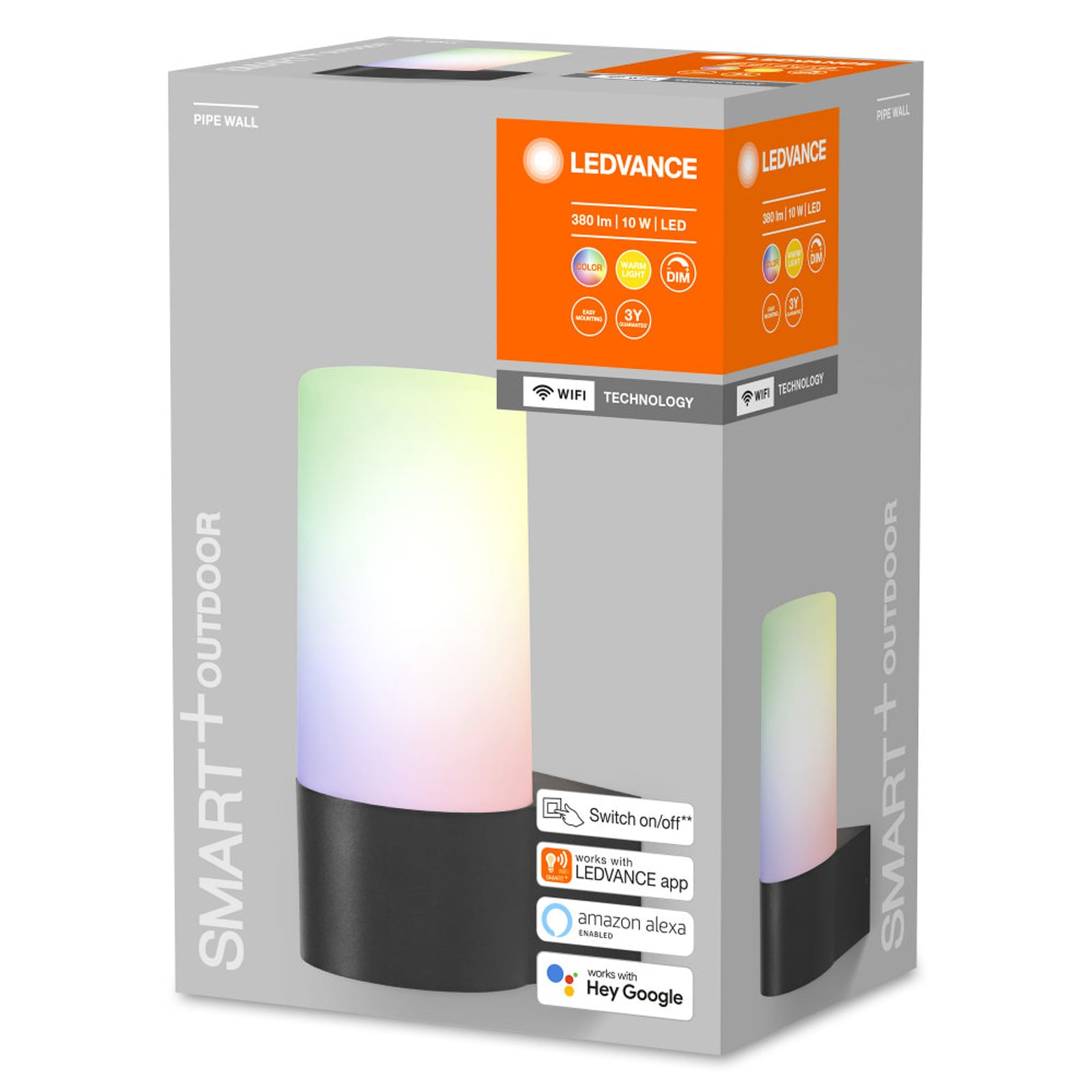 LED utevegglampe Pipe Wall RGBW dimbar WiFi IP44 - LEDVANCE SMART+ nærbilde