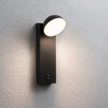 LED utevegglampe Puka aluminium med bevegelsessensor antrasitt IP44 forfra