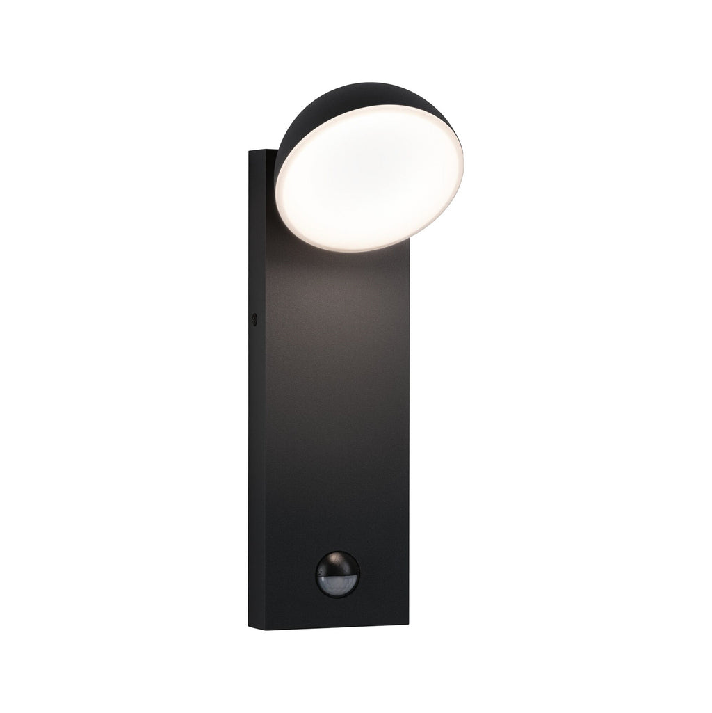 LED utevegglampe Puka aluminium med bevegelsessensor antrasitt IP44 montert utendørs