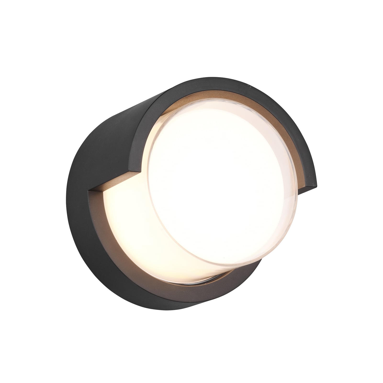 LED utevegglampe Puno rund svart Ø15 cm IP54 detalj