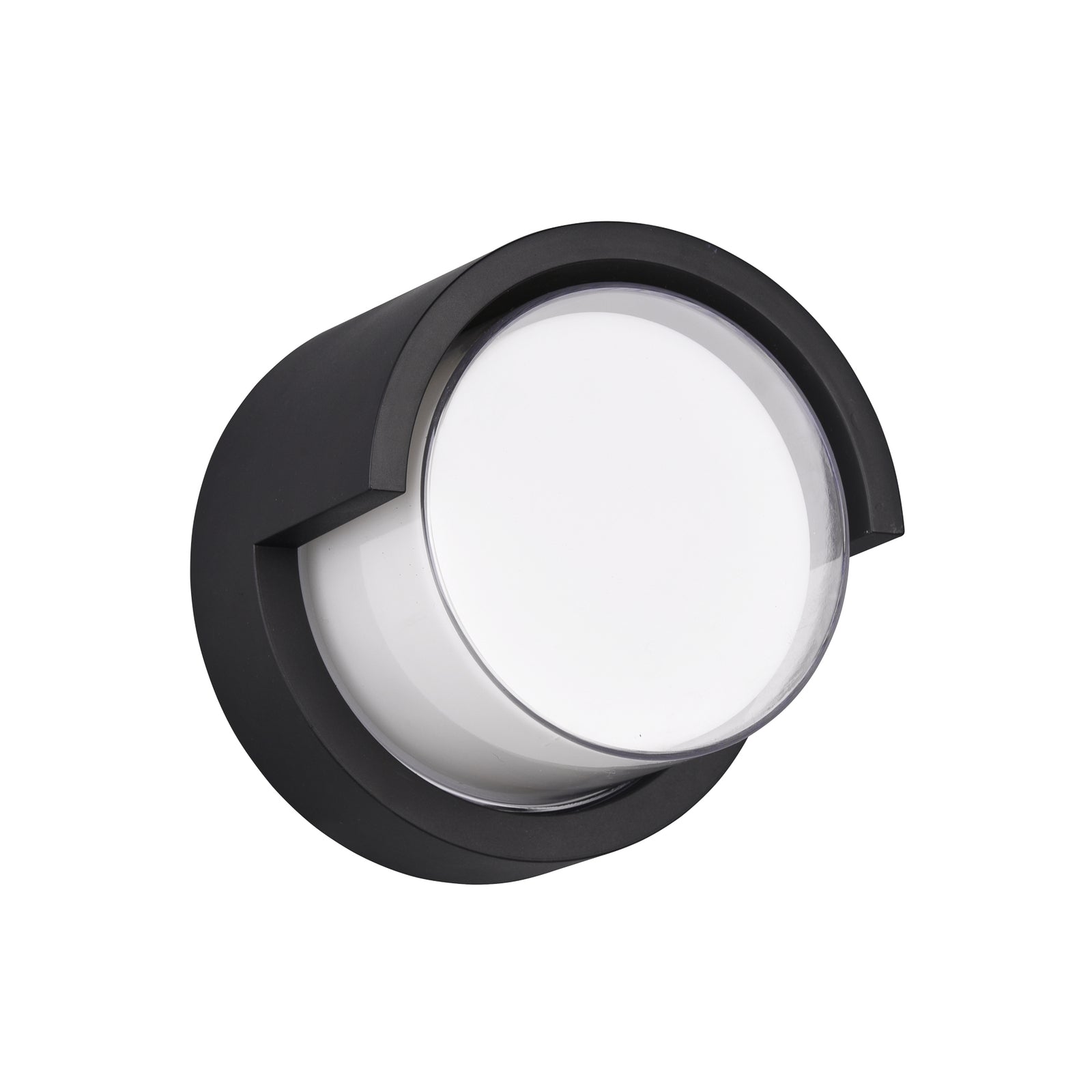 LED utevegglampe Puno rund svart Ø15 cm IP54 montert