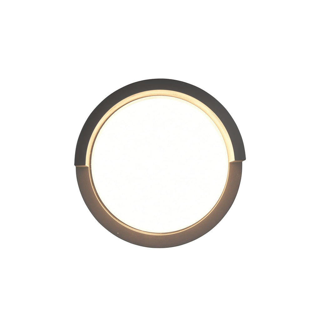 LED utevegglampe Puno rund svart Ø15 cm IP54 nærbilde