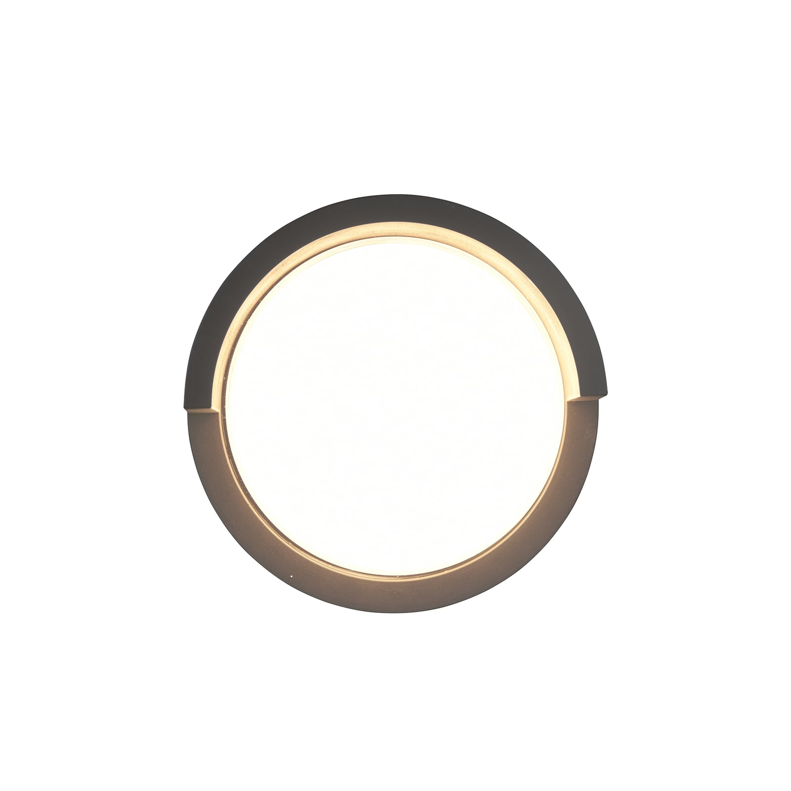 LED utevegglampe Puno rund svart Ø15 cm IP54 nærbilde