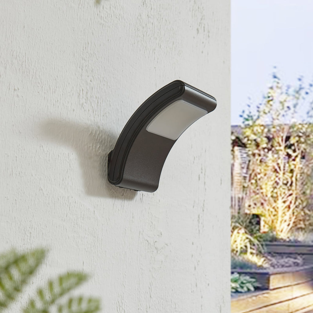 LED utevegglampe Radane kantet mørkegrå IP54 bakside