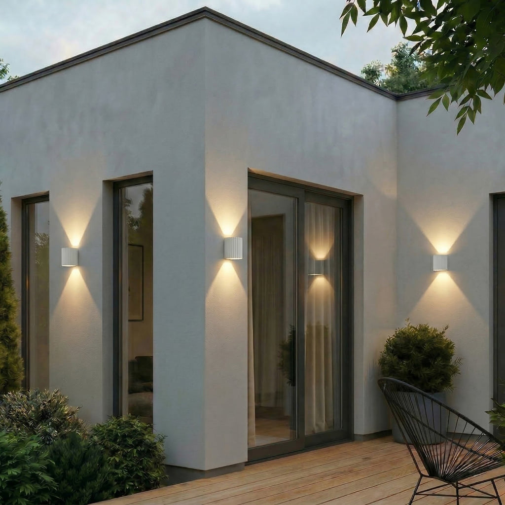 LED utevegglampe Ralino hvit 2-lys IP65 bakside