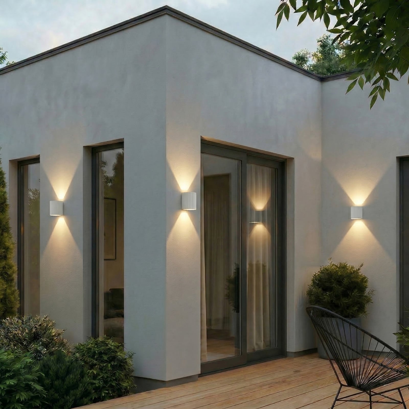 LED utevegglampe Ralino hvit 2-lys IP65 bakside