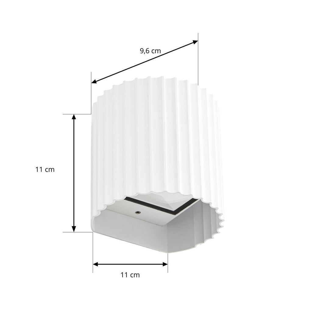Detalj av LED utevegglampe Ralino hvit 2-lys IP65