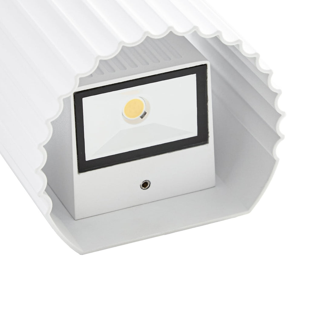 LED utevegglampe Ralino hvit 2-lys IP65 sideprofil