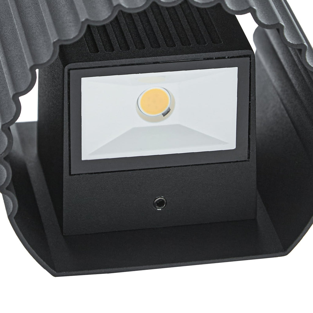 LED utevegglampe Ralino svart aluminium og glass design