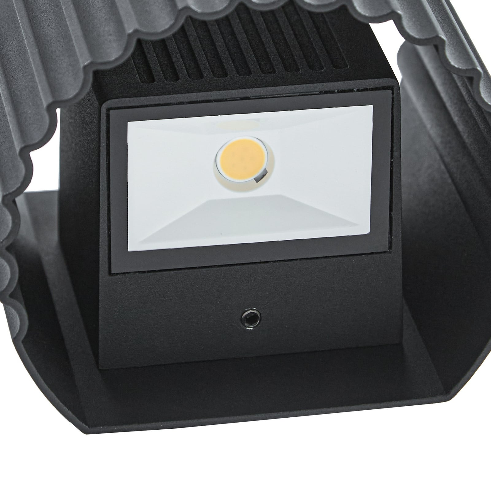 LED utevegglampe Ralino svart aluminium og glass design