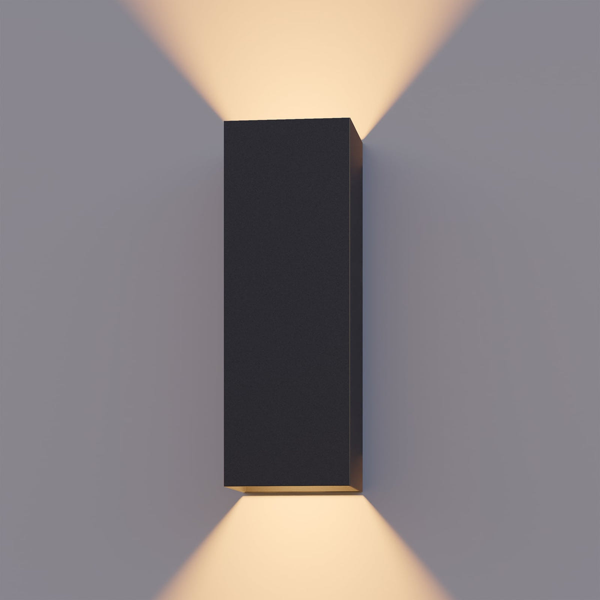 LED utevegglampe Rectangle opp og ned svart 23 cm IP54 front